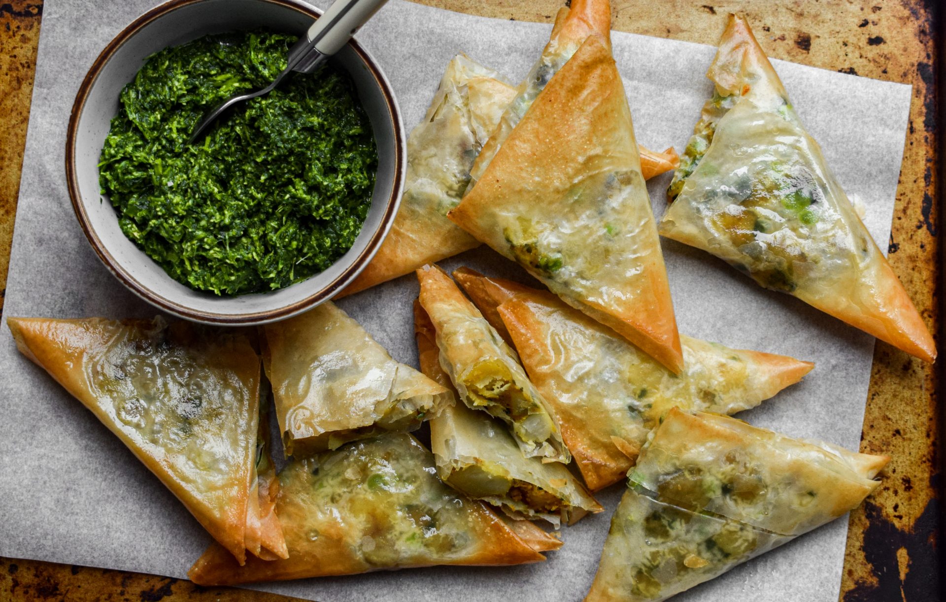 Air Fryer Samosas with Filo Pastry